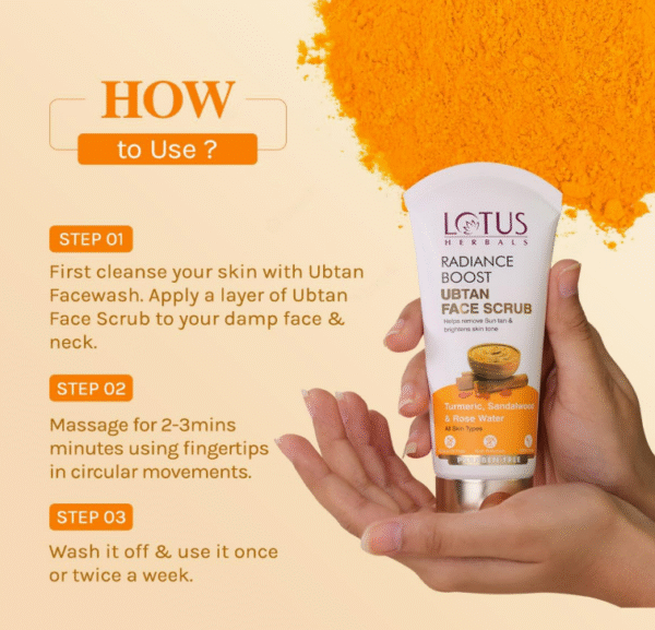 Lotus Herbals Radiance Boost Ubtan Face Wash – Turmeric, Sandalwood & Rose Water – 100g | Brightens Skin, Removes Tan, Sulfate & Paraben Free | For All Skin Types - Image 3