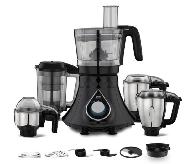 Preethi Zodiac Cosmo 750 W Mixer Grinder – 5‑Jar, Super Extractor & Food Processor Jar, Triple Safety Lock (Black) - Image 2