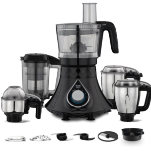 Preethi Zodiac Cosmo 750 W Mixer Grinder – 5‑Jar, Super Extractor & Food Processor Jar, Triple Safety Lock (Black)
