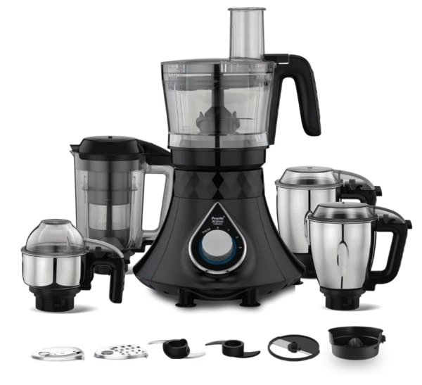 Preethi Zodiac Cosmo 750 W Mixer Grinder – 5‑Jar, Super Extractor & Food Processor Jar, Triple Safety Lock (Black)