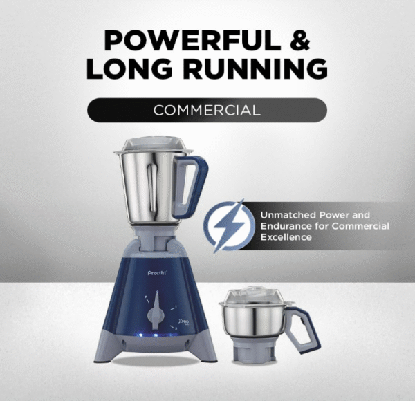 Preethi Xpro Duo MG‑198 1300 W Mixer Grinder (Deep Blue) – 2 Stainless Steel Jars - Image 4
