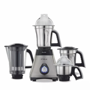 Preethi Steel Supreme MG‑208 750 W Mixer Grinder (Silver–Black) – 4 Stainless‑Steel Jars with Super Extractor & Vega W5 Motor