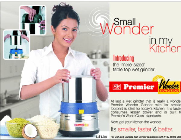 Premier Small Wonder 1.5 L Table-Top Wet Grinder – 110 V, 200 W Motor, Includes Coconut Scraper & Atta Kneader, UL/CSA Certified - Image 4