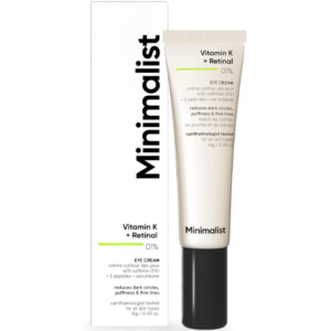 Minimalist Vitamin K + Retinal 1% Under Eye Cream for Dark Circles & Puffiness – 14 g