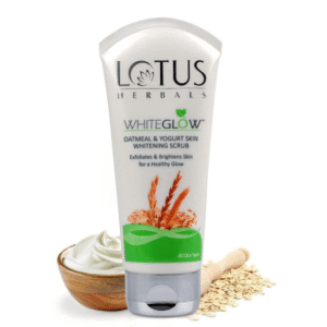 Lotus Herbals WhiteGlow Oatmeal & Yogurt Skin Brightening Scrub – Gentle Exfoliator for Radiant, Even-Toned Skin (100 g)