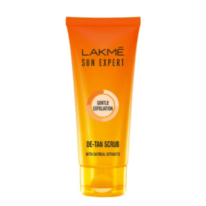 Lakme Sun Expert De‑Tan Scrub – 50 g | Exfoliating Walnut & Oatmeal Formula for Tan Removal & Bright Glow