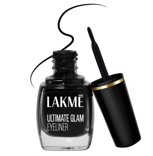 Lakme Ultimate Glam Eyeliner – 9 ml | Semi‑Matte, Waterproof & Highly-Pigmented Precision Tip