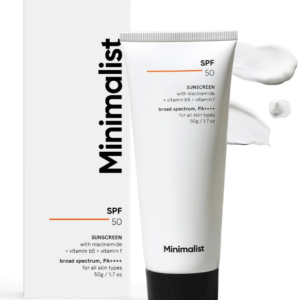 Minimalist Lightweight Sunscreen SPF 50 PA++++ – Broad Spectrum UV Protection with Niacinamide & Multivitamins, 50 g