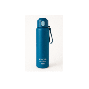 Borosil AquaSport Stainless Steel Water Bottle – 800 ml, Vacuum Insulated, Leak-Proof, Blue