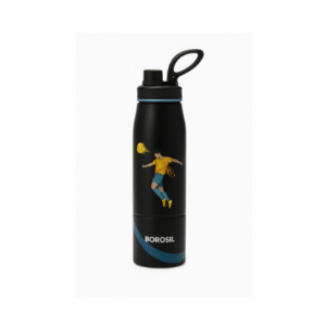 Borosil GoSport Football Vacuum Insulated Bottle – 900ml, Stainless Steel, 18H Cold & 14H Hot, Leak-Proof