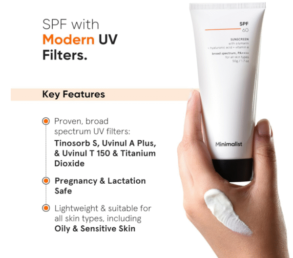 Minimalist SPF 60+ PA++++ Face Sunscreen – Antioxidant Silymarin, Oxybenzone & OMC Free - Image 4