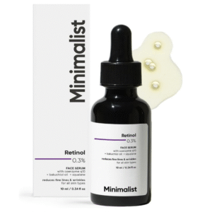 Minimalist 0.3% Retinol Face Serum – Anti‑Aging with Q10 & Bakuchiol (10 ml)