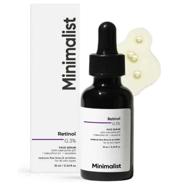 Minimalist 0.3% Retinol Face Serum – Anti‑Aging with Q10 & Bakuchiol (10 ml)