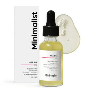 Minimalist AHA 10% + BHA 2% Exfoliating Serum – Glycolic & Salicylic for Smoother Skin (30 ml)