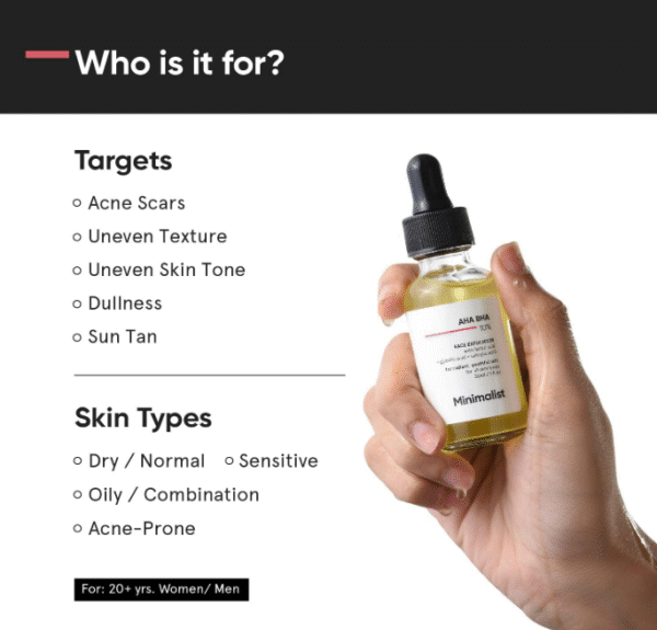 Minimalist AHA 10% + BHA 2% Exfoliating Serum – Glycolic & Salicylic for Smoother Skin (30 ml) - Image 4