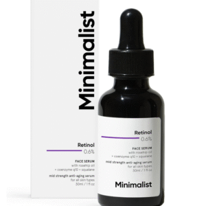 Minimalist 0.6% Retinol Mid-Strength Face Serum – with Coenzyme Q10 & Squalane (30 ml)