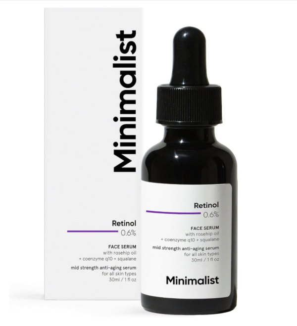 Minimalist 0.6% Retinol Mid-Strength Face Serum – with Coenzyme Q10 & Squalane (30 ml)