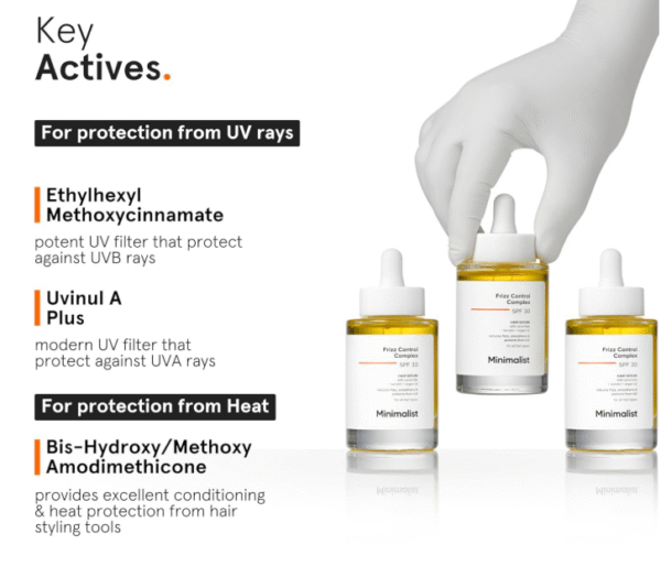 Minimalist SPF 30 Hair Serum – UV Protection with Keratin, Argan Oil & Ceramides (50 ml) - Image 6