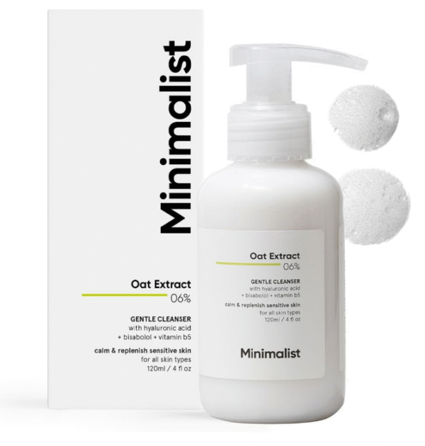 Minimalist Gentle Cleanser – 6% Oat Extract with Hyaluronic Acid (120 ml)
