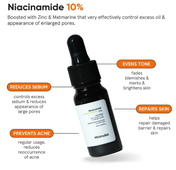 Minimalist 10% Niacinamide Face Serum 10 ml – Clarifying, Oil-Balancing with Zinc, for Acne-Prone Skin - Image 4