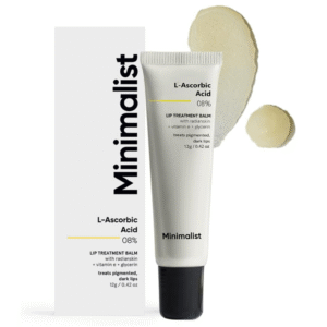 Minimalist 8% L‑Ascorbic Acid Lip Treatment Balm – Vitamin E & Radianskin for Dark, Pigmented Lips (12 g)
