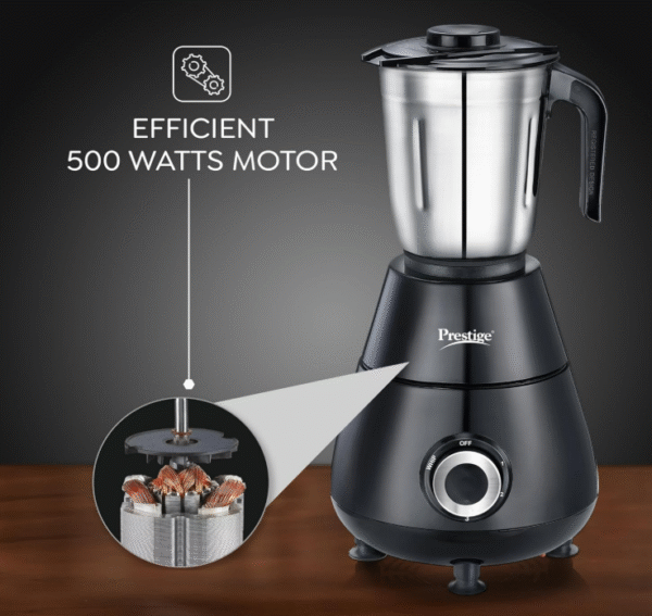 Prestige Apex 500 W Mixer Grinder – 3 Stainless Steel Jars - Image 3