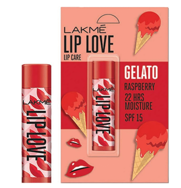 LAKME Lip Love Gelato Chapstick – Raspberry (4.5 g, SPF 15, Creme Finish)