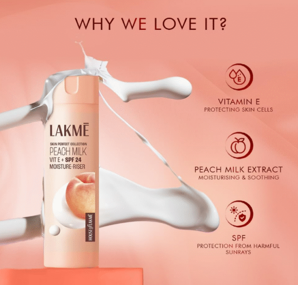 LAKME Peach Milk Moisturizer SPF 24 – 200 ml Lightweight Lotion - Image 5