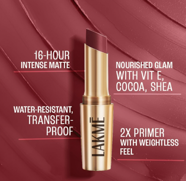 LAKME 9to5 Primer + Matte Lip Color – “Rosy Sunday” (3.6 g) - Image 6