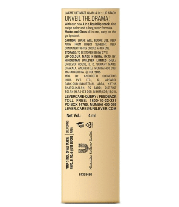 LAKME Ultimate Glam 4-in-1 Matte Lip Stack – Nice Nudes (4 ml) - Image 2