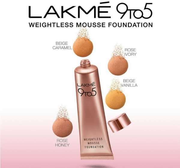  LAKMÉ 9 to 5 Weightless Mousse Foundation Mini – Rose Ivory (6 g) - Image 2