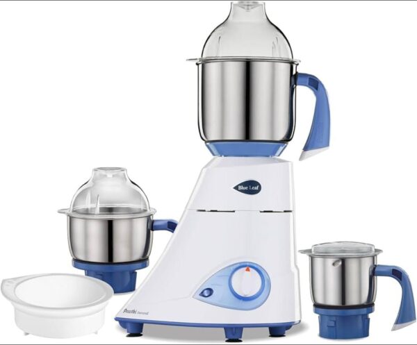 Preethi Blue Leaf Diamond MG-214 Mixer Grinder (750W, Blue/White) - Image 2