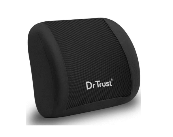 Dr Trust Orthopedic Lumbar Backrest Pillow – Memory Foam Cushion for Lower Back Pain Relief (Black)