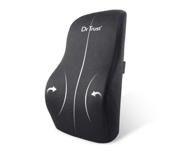 Dr Trust USA Backrest Pillow 360 – Orthopedic Memory Foam Cushion for Lumbar Support (Black)