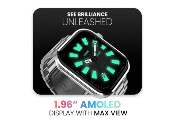 Noise ColorFit Pro 5 Max – 1.96″ AMOLED, Bluetooth Calling, VO₂ Max & Workout Analysis (Elite Silver) - Image 2