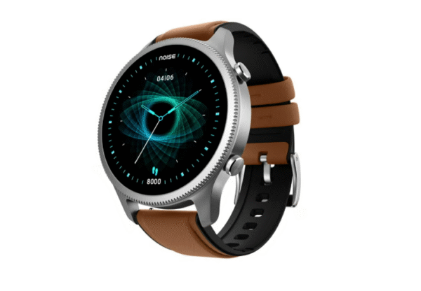 NoiseFit Halo Smartwatch – 1.43″ AMOLED, Bluetooth Calling, Round Dial (Midnight Black/Brown)