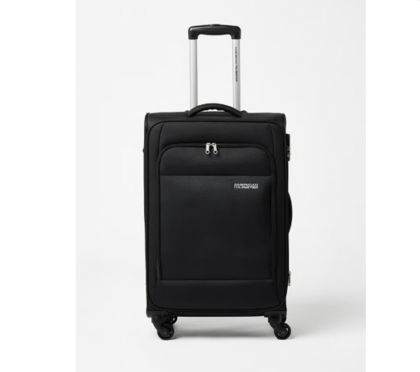 Stylish Medium Black Luggage Trolley with 4 Wheels | Durable & Lightweight Check-in Suitcase