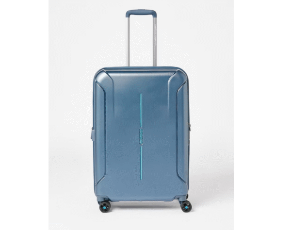 Technum Next Medium Spinner Luggage – Metallic Blue | Durable Travel Trolley Bag